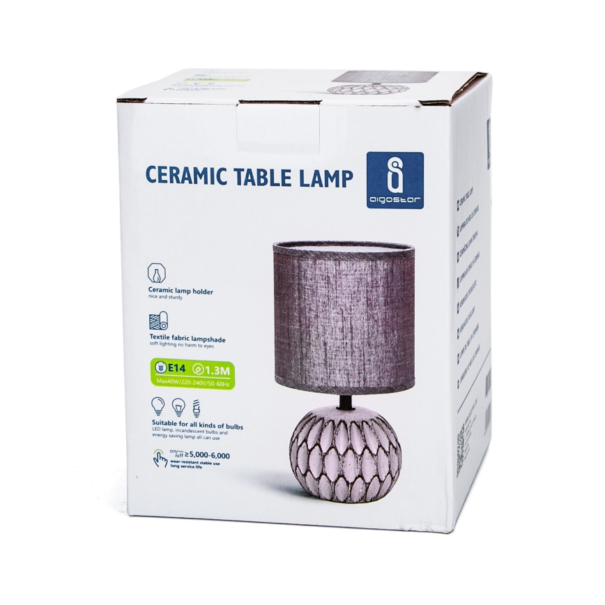 Aigostar - Candeeiro de mesa 1xE14/40W/230V roxo