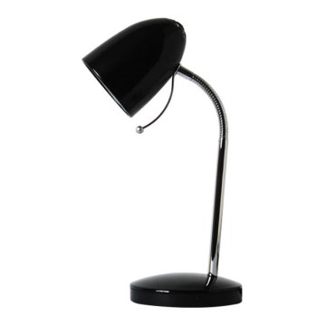 Aigostar - Candeeiro de mesa 1xE27/36W/230V preto/cromado brilhante