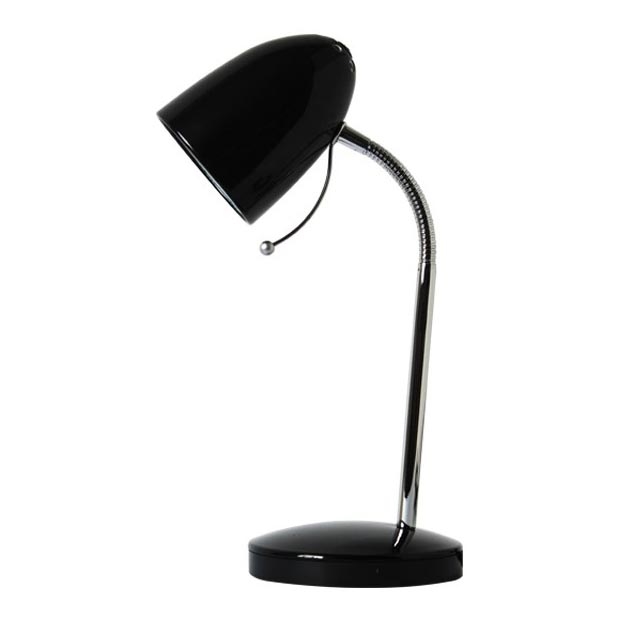 Aigostar - Candeeiro de mesa 1xE27/36W/230V preto/cromado brilhante