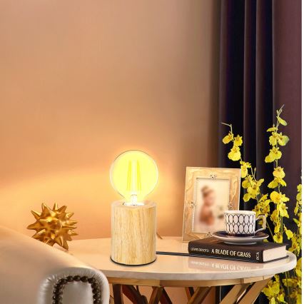 Aigostar - Candeeiro de mesa 1xE27/60W/230V bege