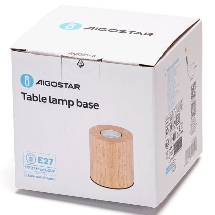 Aigostar - Candeeiro de mesa 1xE27/60W/230V bege