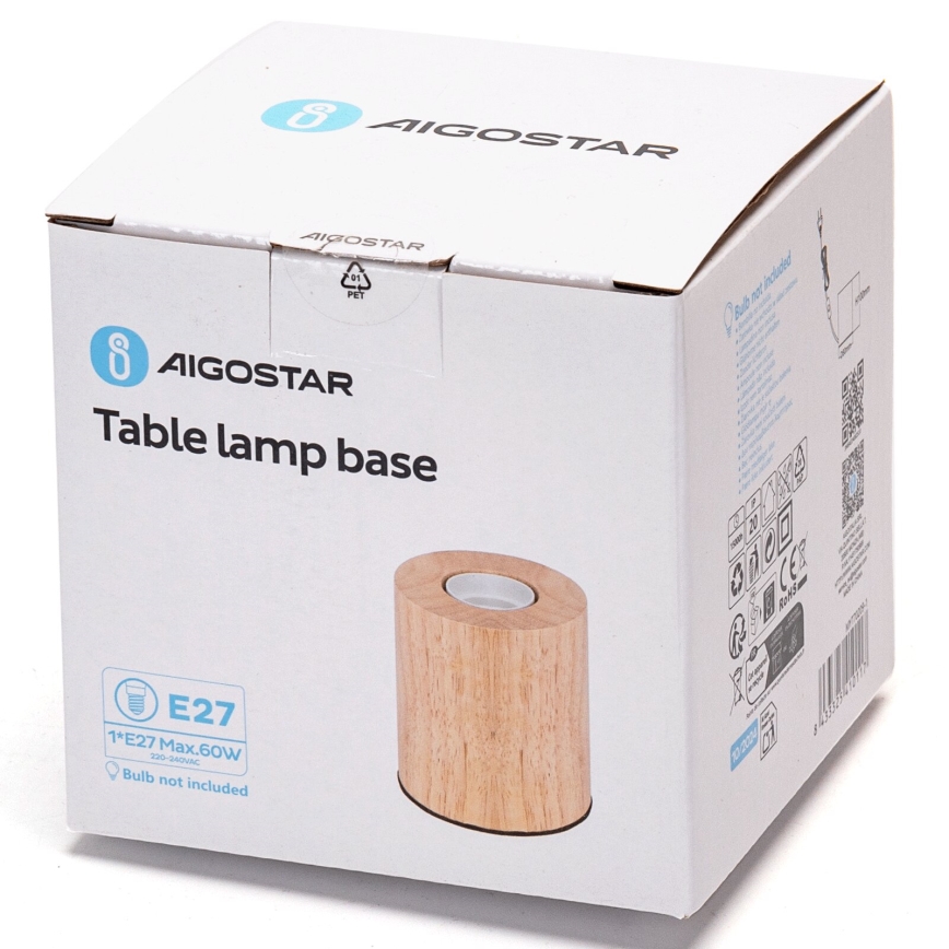 Aigostar - Candeeiro de mesa 1xE27/60W/230V bege