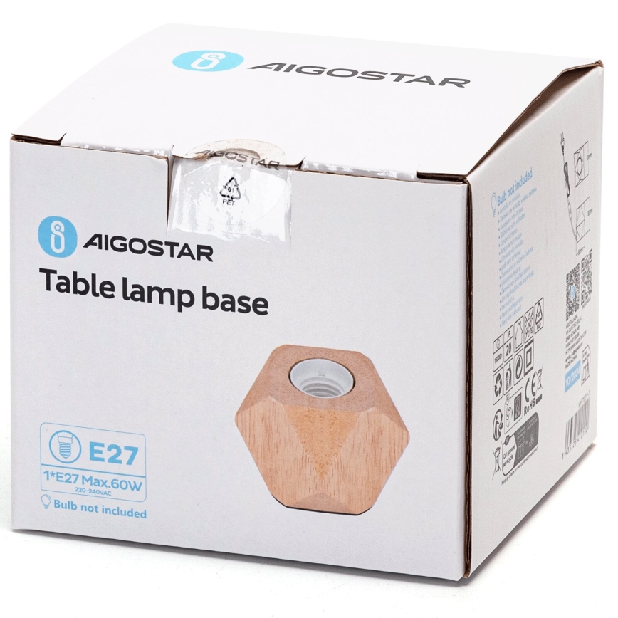 Aigostar - Candeeiro de mesa 1xE27/60W/230V bege