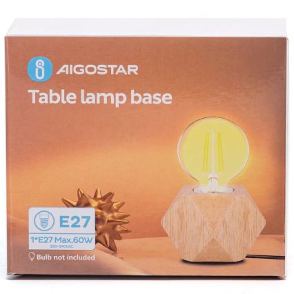 Aigostar - Candeeiro de mesa 1xE27/60W/230V bege