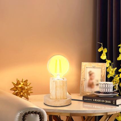 Aigostar - Candeeiro de mesa 1xE27/60W/230V bege