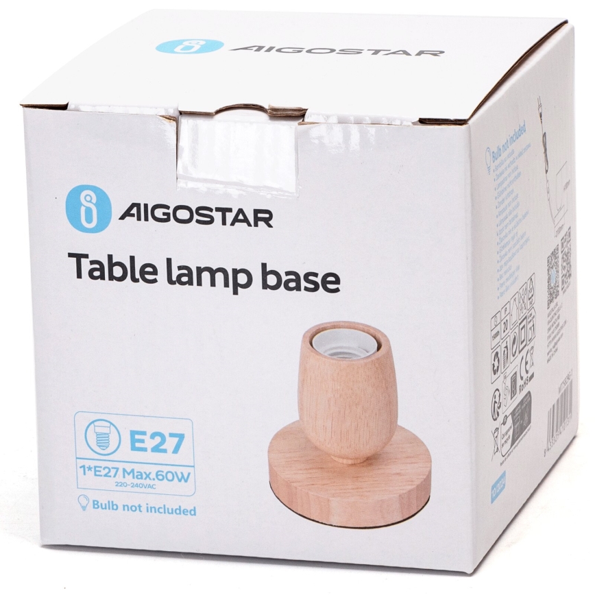 Aigostar - Candeeiro de mesa 1xE27/60W/230V bege