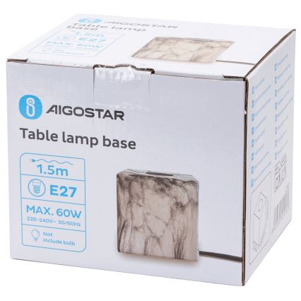 Aigostar - Candeeiro de mesa 1xE27/60W/230V branco/cinzento