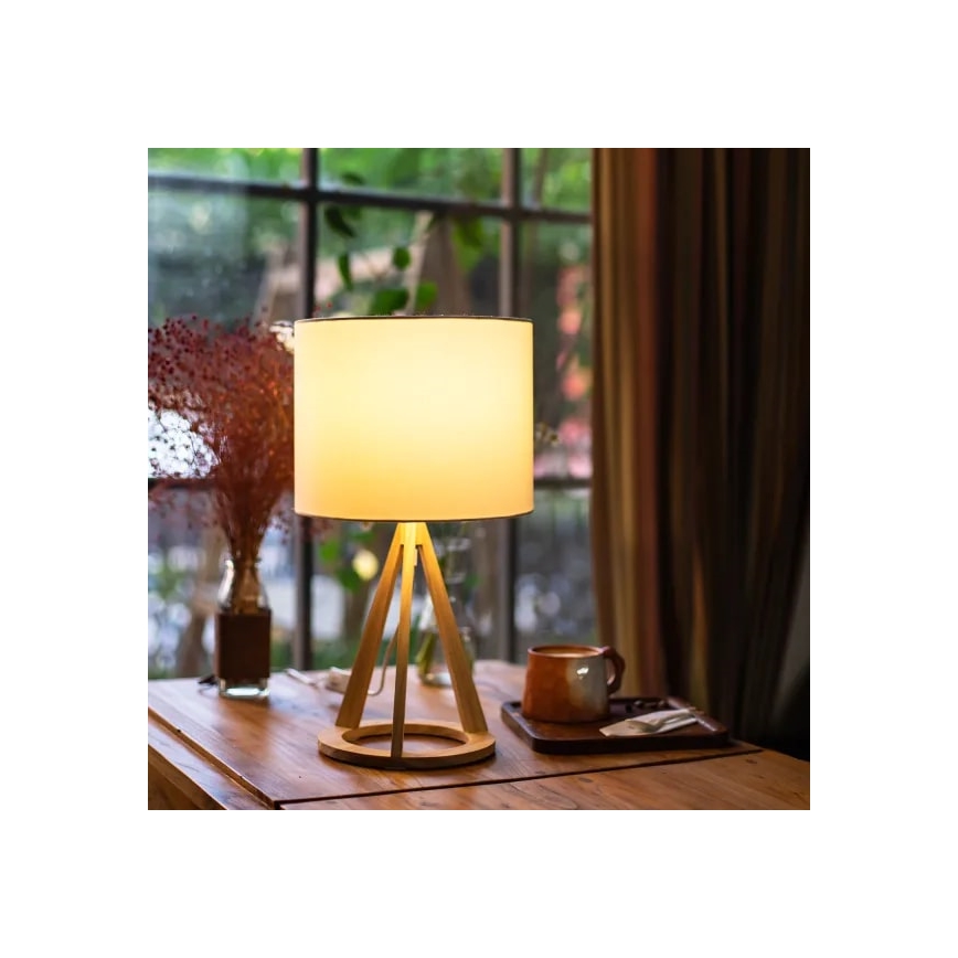 Aigostar - Candeeiro de mesa 1xE27/60W/230V pinho