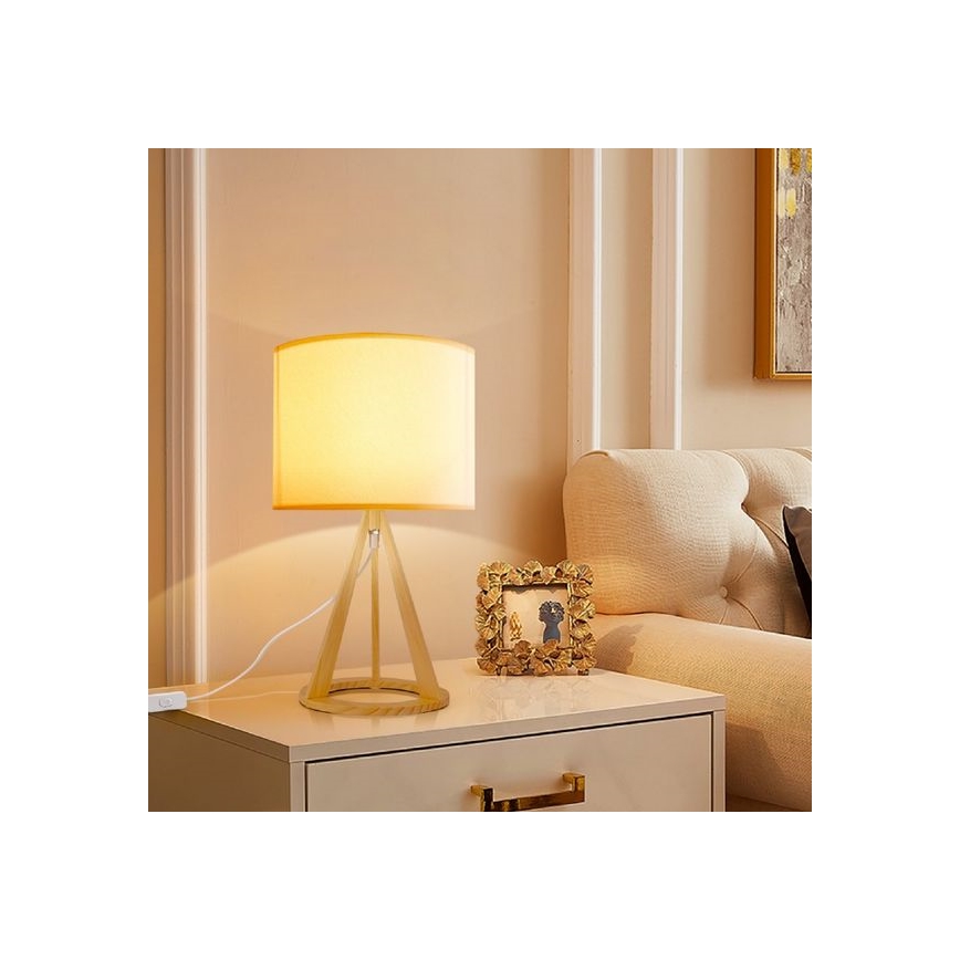 Aigostar - Candeeiro de mesa 1xE27/60W/230V pinho