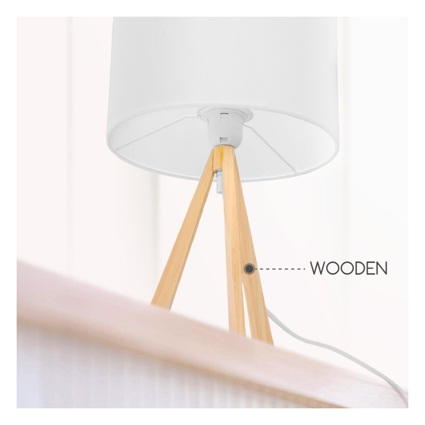 Aigostar - Candeeiro de mesa 1xE27/60W/230V pinho