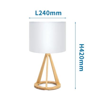 Aigostar - Candeeiro de mesa 1xE27/60W/230V pinho
