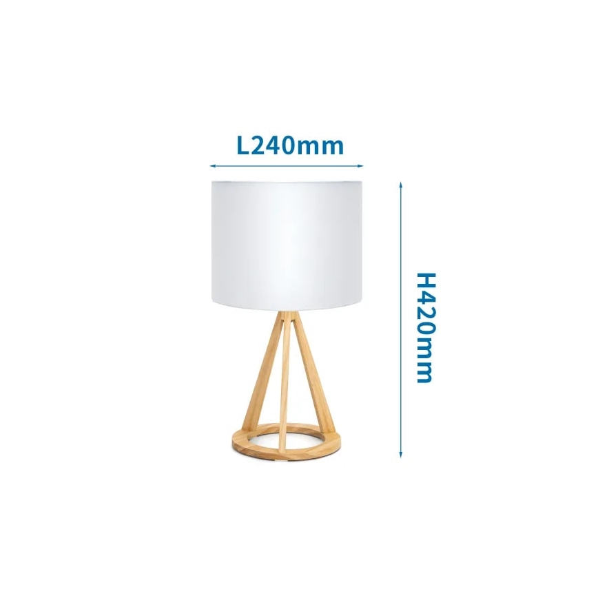 Aigostar - Candeeiro de mesa 1xE27/60W/230V pinho