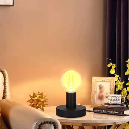Aigostar - Candeeiro de mesa 1xE27/60W/230V preto
