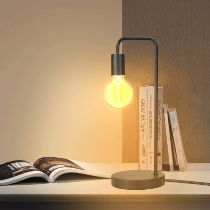 Aigostar - Candeeiro de mesa 1xE27/60W/230V preto