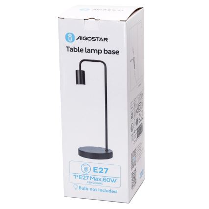 Aigostar - Candeeiro de mesa 1xE27/60W/230V preto