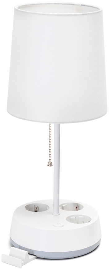 Aigostar - Candeeiro de mesa com tomadas, soquete 1xE27/60W/230V, branco