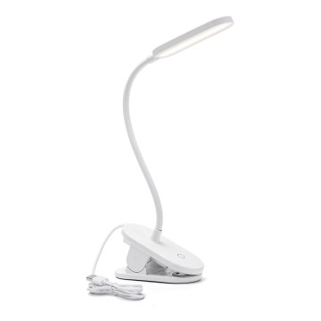 Aigostar - Candeeiro de mesa LED com regulação com clipe LED/2,5W/5V branco