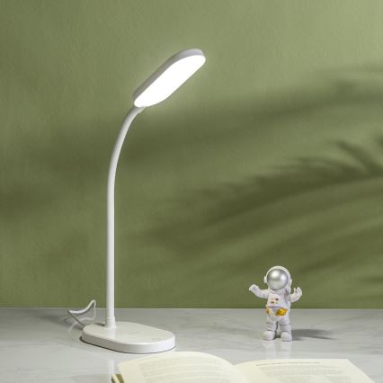 Aigostar - Candeeiro de mesa LED com regulação e carregamento sem fios LED/2,5W/5V branco