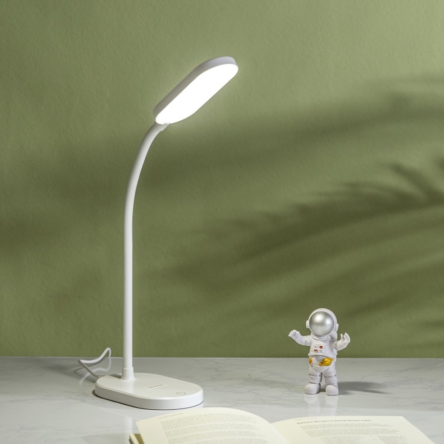 Aigostar - Candeeiro de mesa LED com regulação e carregamento sem fios LED/2,5W/5V branco