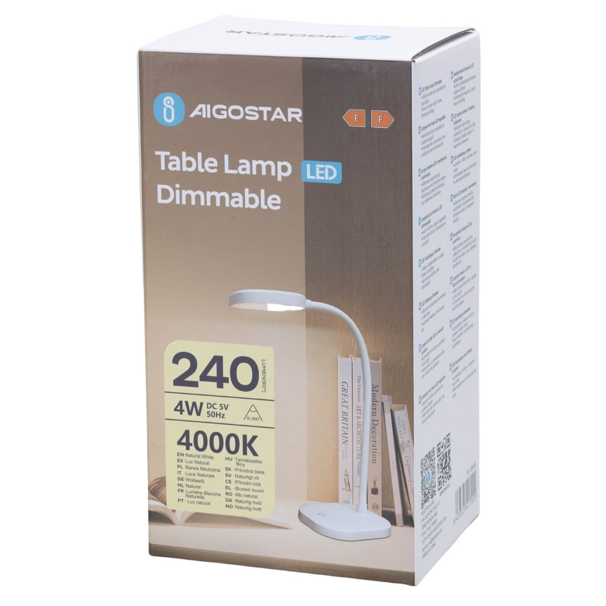 Aigostar - Candeeiro de mesa LED com regulação LED/4W/5V 4000K