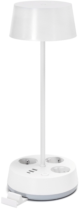 Aigostar - Candeeiro de mesa LED regulável com tomadas e porta USB LED/4,6W/230V 3000/4000/6500K branco