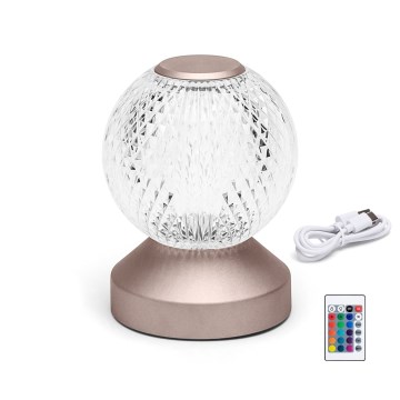 Aigostar -  Candeeiro de mesa LED RGB com regulação LED/1W/5V 1800mAh 13,5 cm + comando