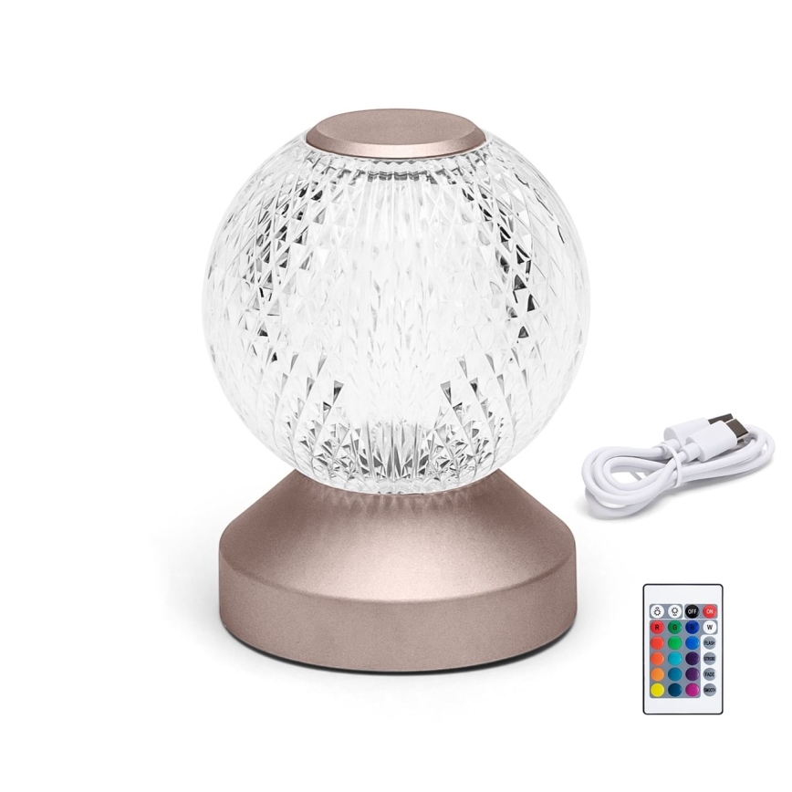 Aigostar -  Candeeiro de mesa LED RGB com regulação LED/1W/5V 1800mAh 13,5 cm + comando