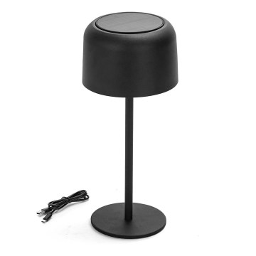 Aigostar - Candeeiro de mesa LED Solar regulável e recarregável LED/3W/5V 2200mAh preto IP54