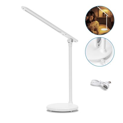 Aigostar - Candeeiro de mesa LED tátil recarregável com regulação LED/3W/5V 1200mAh 3000/4000/6500K