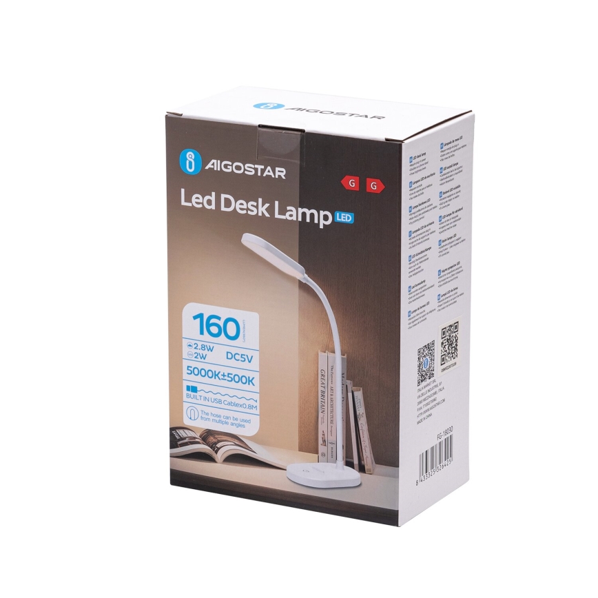 Aigostar - Candeeiro de mesa táctil LED com regulação LED/3W/5V