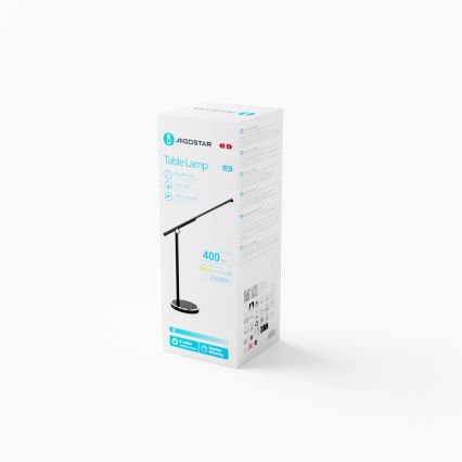 Aigostar - Candeeiro de mesa tátil LED com regulação LED/8W/230V 3000-6000K preto