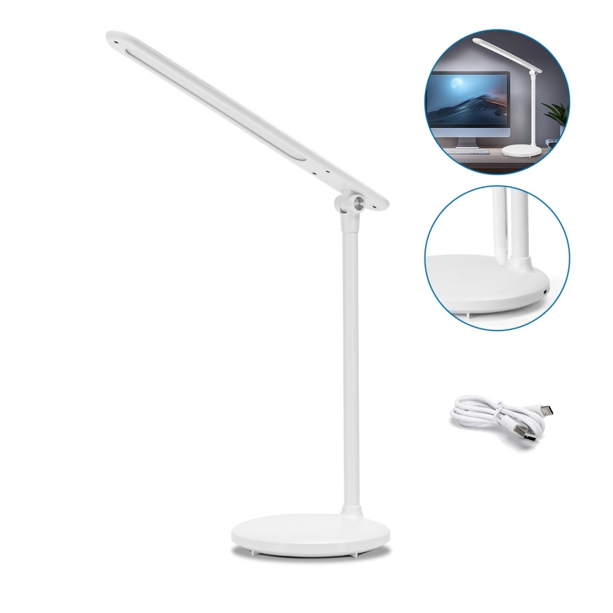 Aigostar - Candeeiro de mesa tátil LED recarregável com regulação LED/3W/5V 1800 mAh