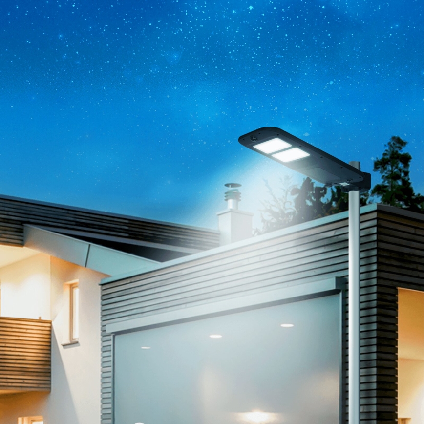 Aigostar - Candeeiro de rua solar LED com sensor LED/180W/4V 7500mAh IP65 + comando