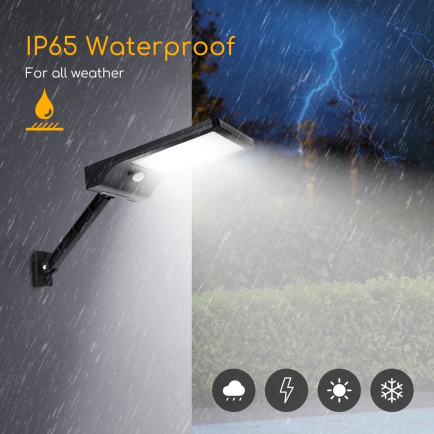 Aigostar - Candeeiro de rua solar LED com sensor LED/2,3W/5,5V 1800 mAh IP65