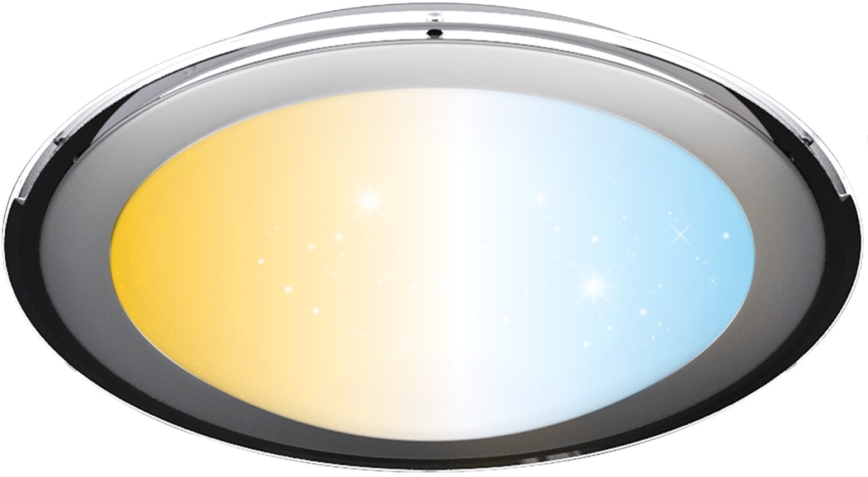 Aigostar - Candeeiro de teto LED regulável 60W/230V 2700-6500K Ø 52,7 cm cromo + comando remoto