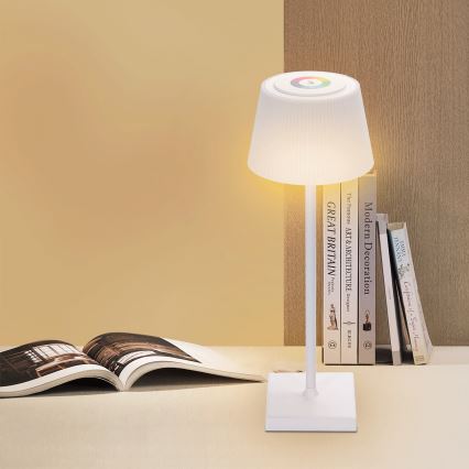 Aigostar -  Candeeiro de mesa LED RGBW exterior recarregável com regulação LED/4W/5V 3600mAh branco IP54