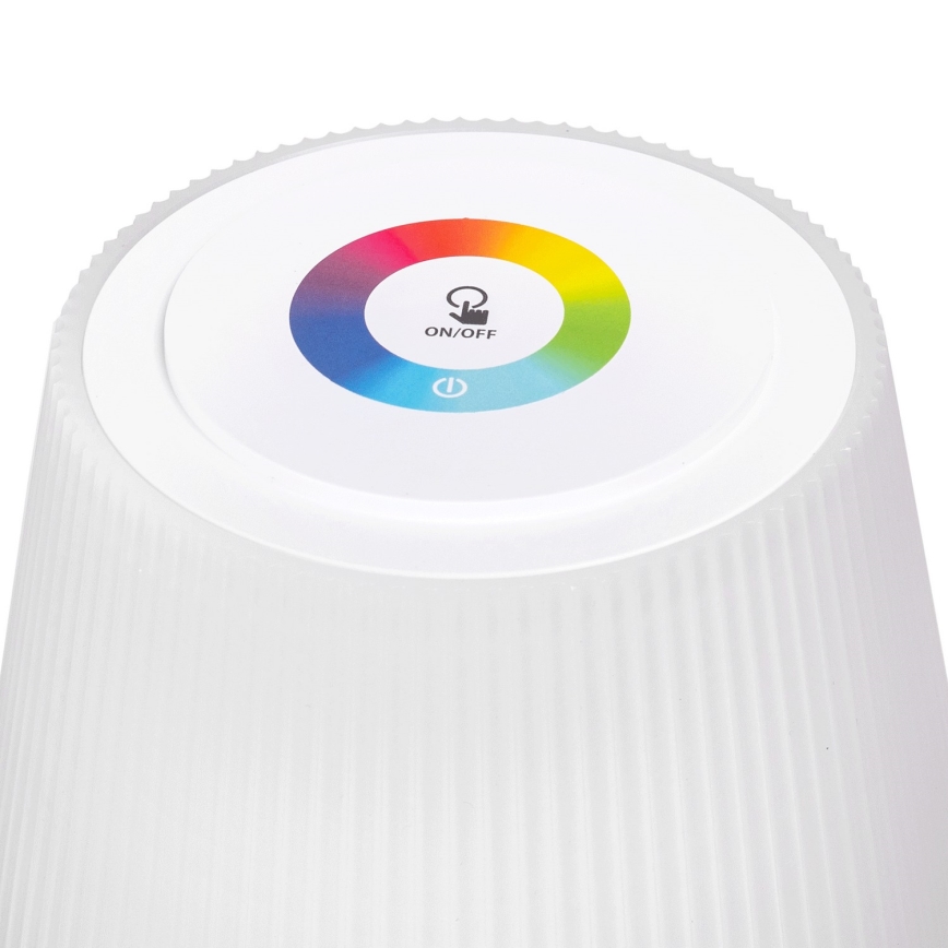 Aigostar -  Candeeiro de mesa LED RGBW exterior recarregável com regulação LED/4W/5V 3600mAh branco IP54