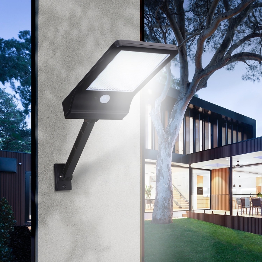 Aigostar - Candeeiro LED solar com regulação e sensor LED/2,3W/5,5V IP65 1800 mAh + comando