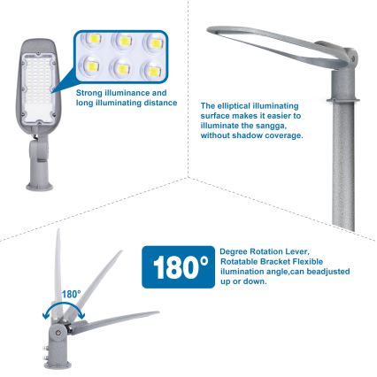 Aigostar - Candeeiro público LED LED/200W/230V 6500K IP65