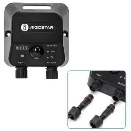 Aigostar - Candeeiro solar LED com sensor LED/35W/12V 3000 mAh 6500K diâmetro 10 cm + comando