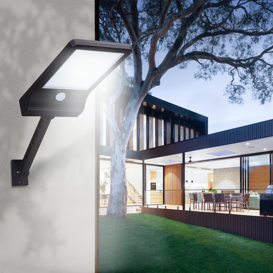 Aigostar - Candeeiro de rua solar LED com um sensor LED/3W/3,7V1800 mAh IP44 3000/4000/5000K + comando