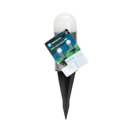Aigostar - Candeeiro solar LED LED/0,006W/1,2V 20cm cromado mate 6500K IP44
