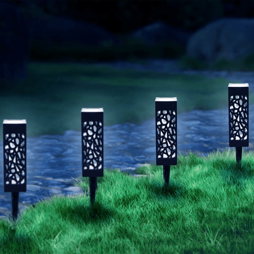 Aigostar - Candeeiro solar LED LED/0,006W/1,2V 28,5cm preto 6500K  IP44