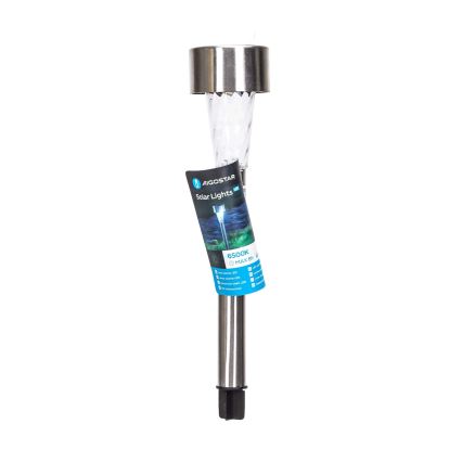 Aigostar - Candeeiro solar LED LED/0,006W/1,2V 29,5 cm cromado mate 6500K IP44