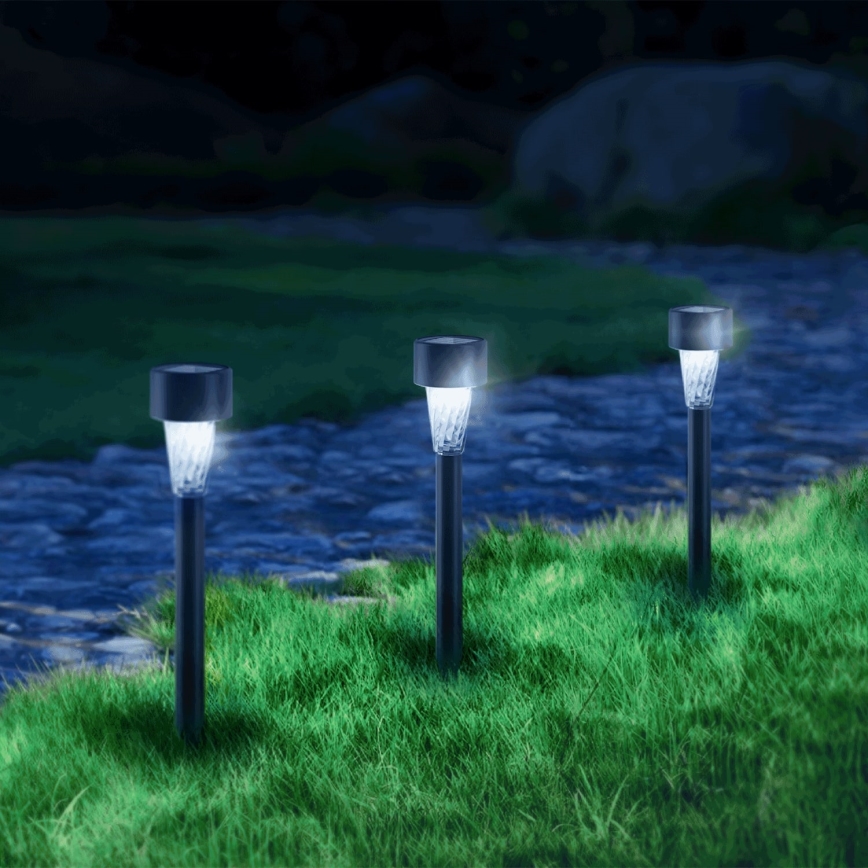 Aigostar - Candeeiro solar LED LED/0,006W/1,2V 29,5 cm preto 6500K IP44