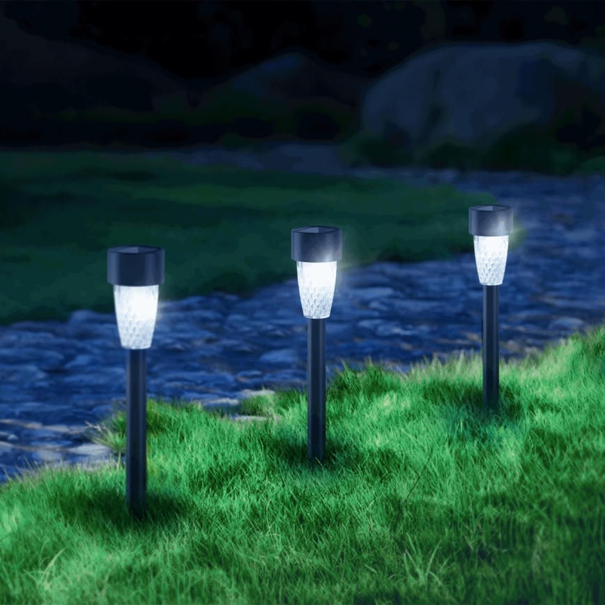 Aigostar - Candeeiro solar LED LED/0,006W/1,2V 29,7 cm preto 6500K IP44