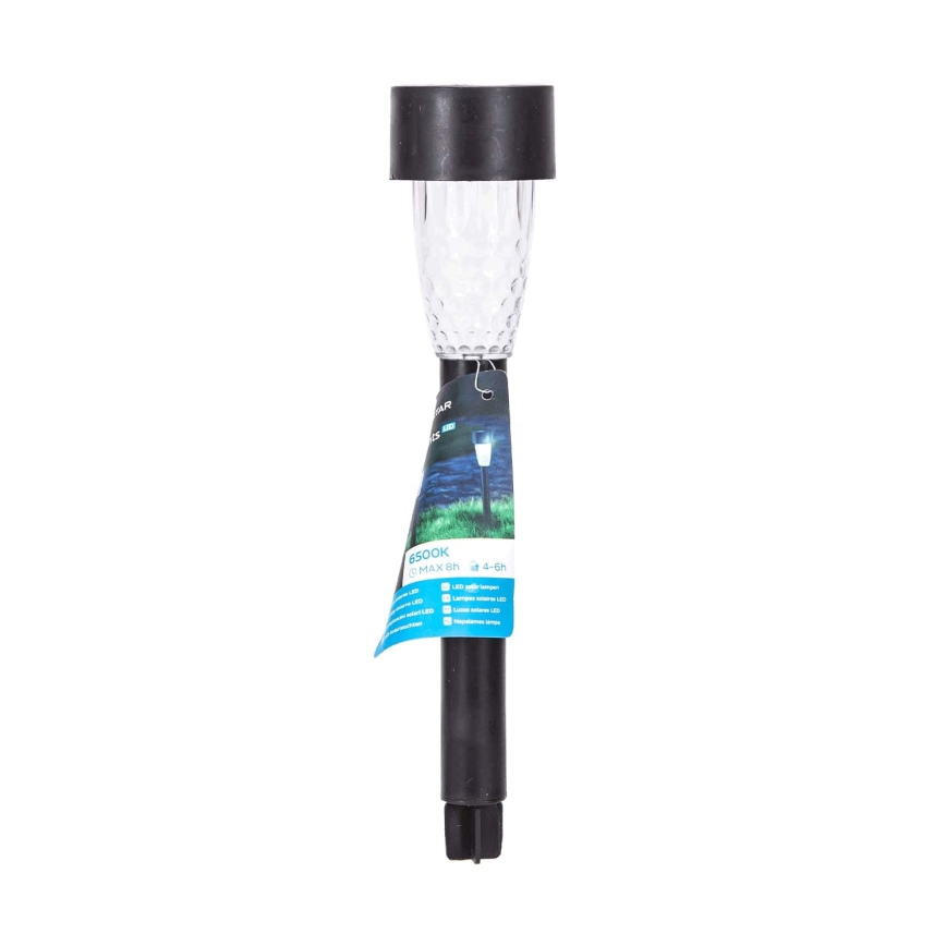 Aigostar - Candeeiro solar LED LED/0,006W/1,2V 29,7 cm preto 6500K IP44