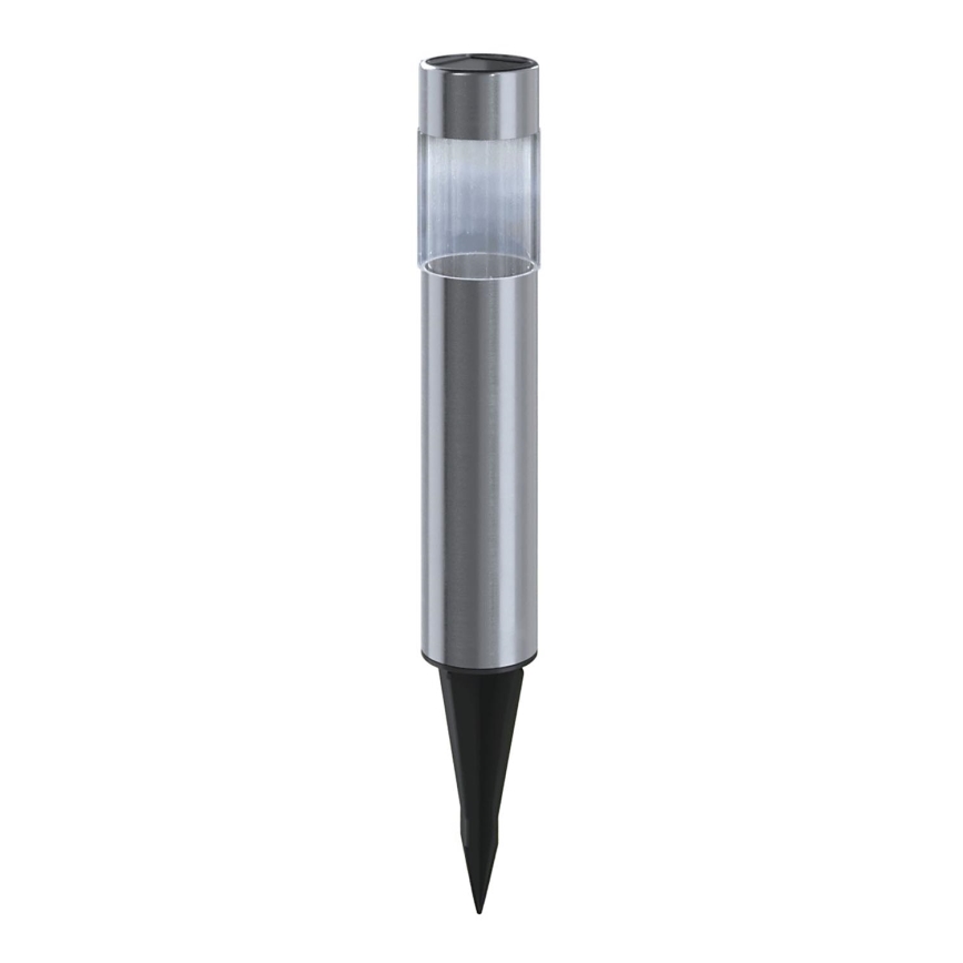 Aigostar - Candeeiro solar LED LED/0,006W/1,2V 31,5 cm 100 mAh cromado mate 6500K IP44