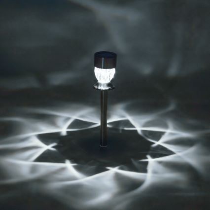 Aigostar - Candeeiro solar LED LED/0,006W/1,2V 35,5cm cromado mate 3000K IP44