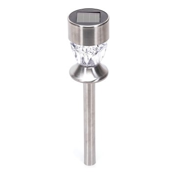 Aigostar - Candeeiro solar LED LED/0,006W/1,2V 35,5cm cromado mate 2700K IP44